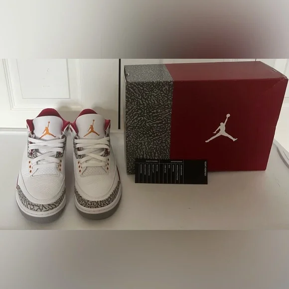 2022 Air Jordan 3 Retro 'Cardinal Red' Size 8 - Picture 1 of 9